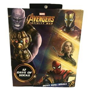 12 DAYS OF SOCKS Boys Size SMALL AVENGERS Thanos